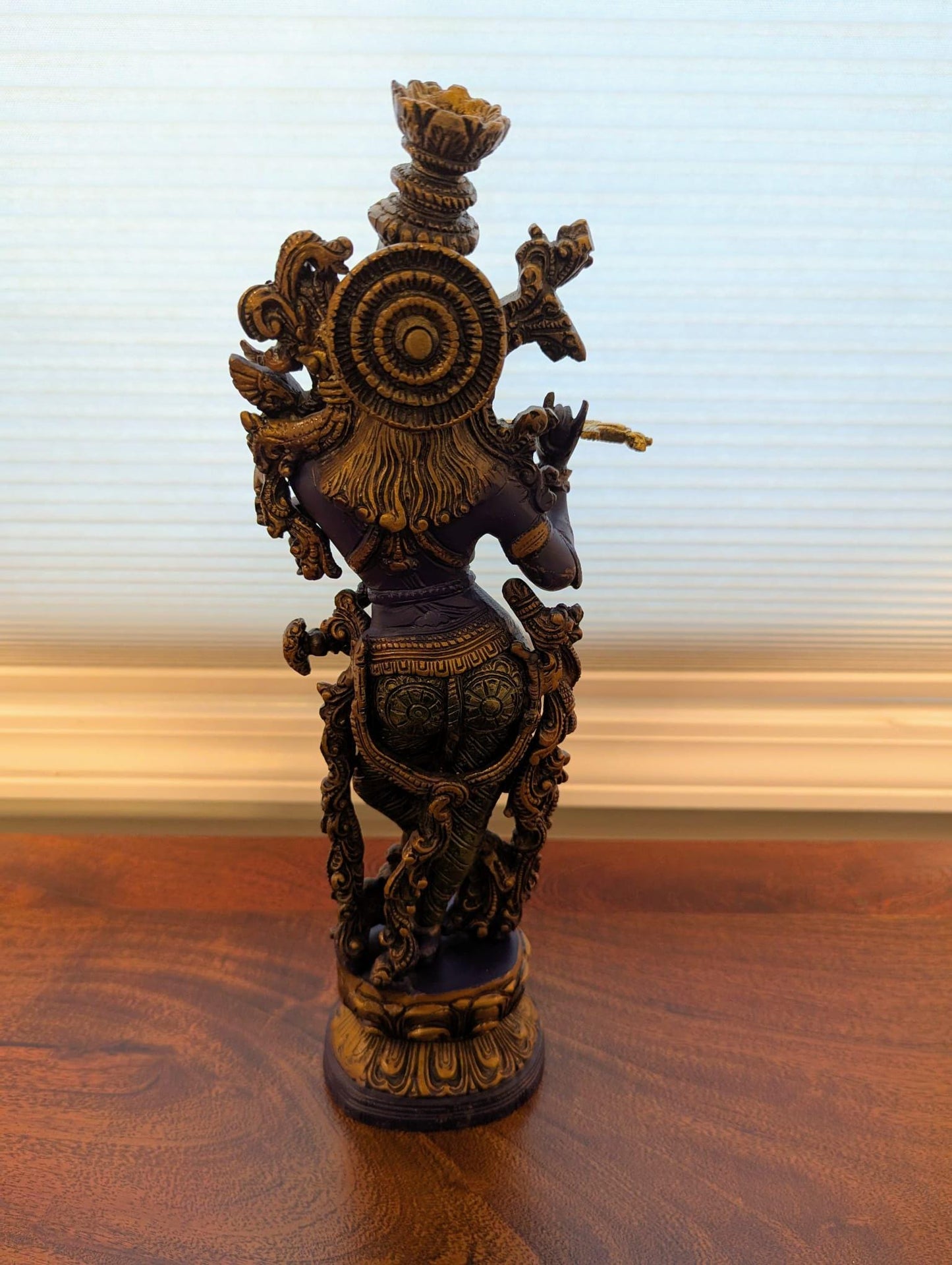 15" Handcrafted Krishna Idol – Intricately Designed Brass Statue | Divine Home Décor