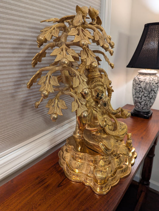 Handcrafted Brass Ganesha Statue – Lord of Wisdom & Prosperity | Indian Vaastu Decor | Auspicious Gift