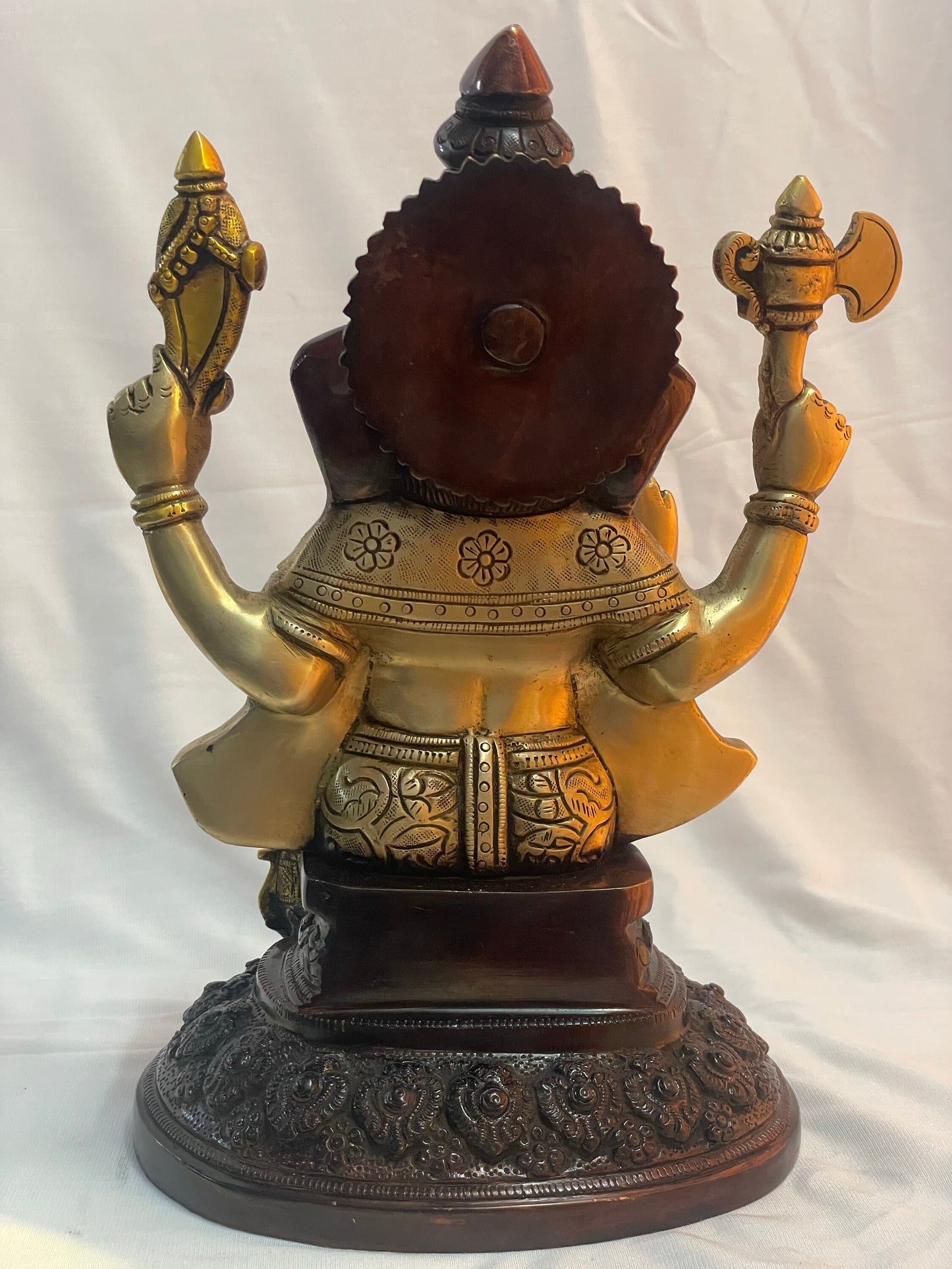 12" Auspicious Brass Ganesha Statue - Handcrafted in India