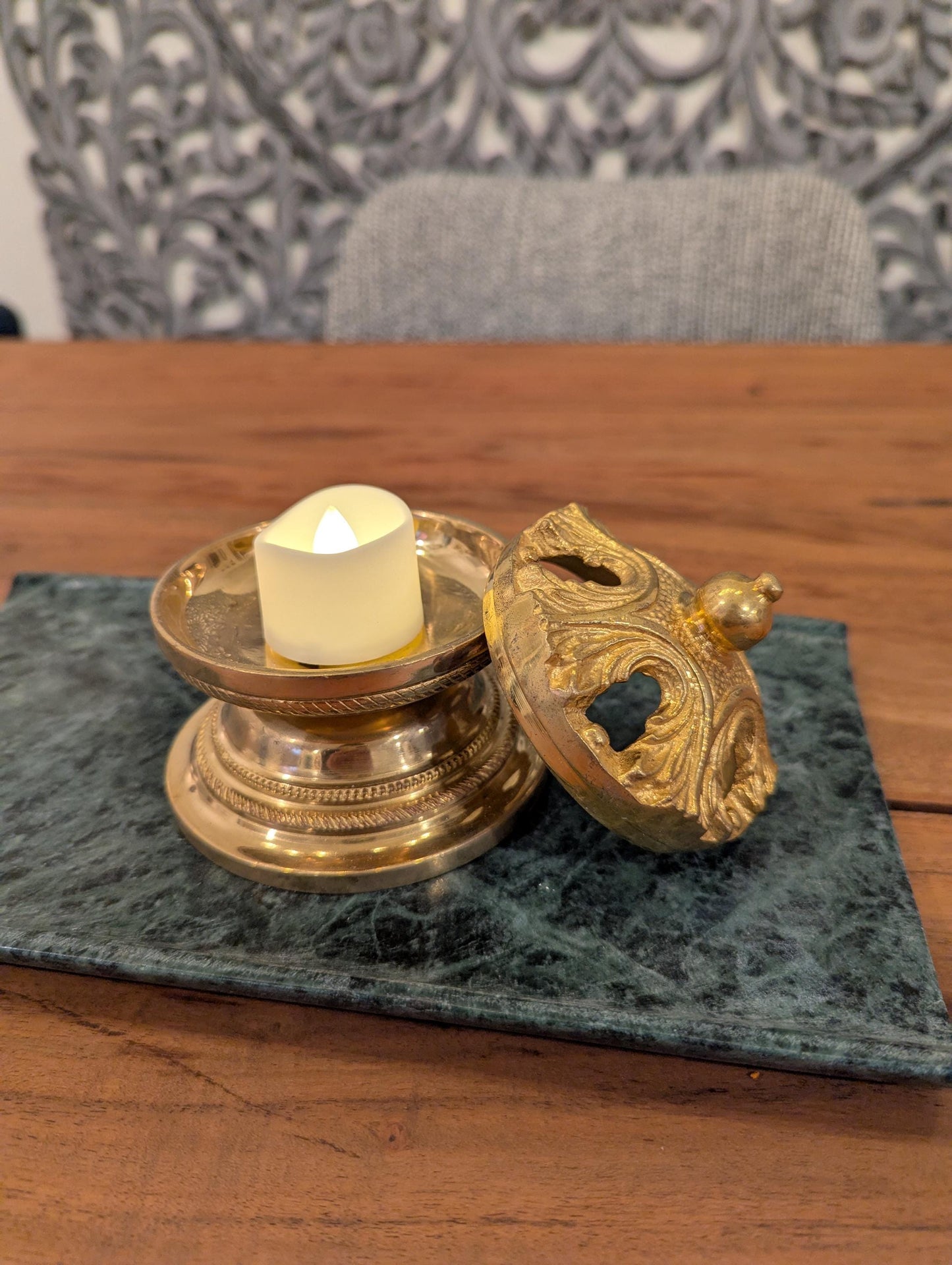 Handcrafted Brass Diya ā Traditional Indian Oil Lamp | Pooja Decor | Auspicious Gift- No base and candle included
