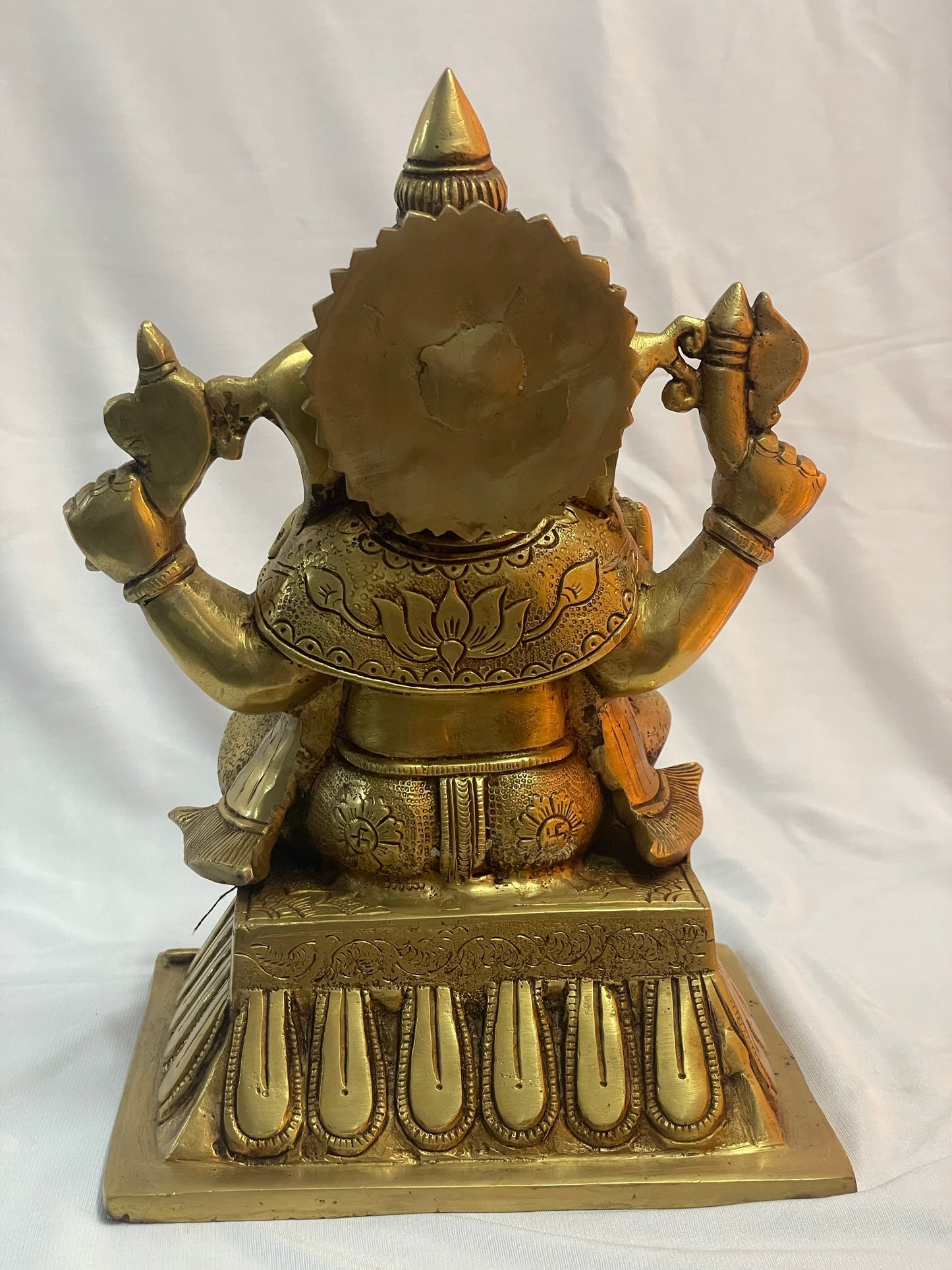 11" Exquisite Brass Lord Ganesha Statue - Traditional Hindu God Sculpture