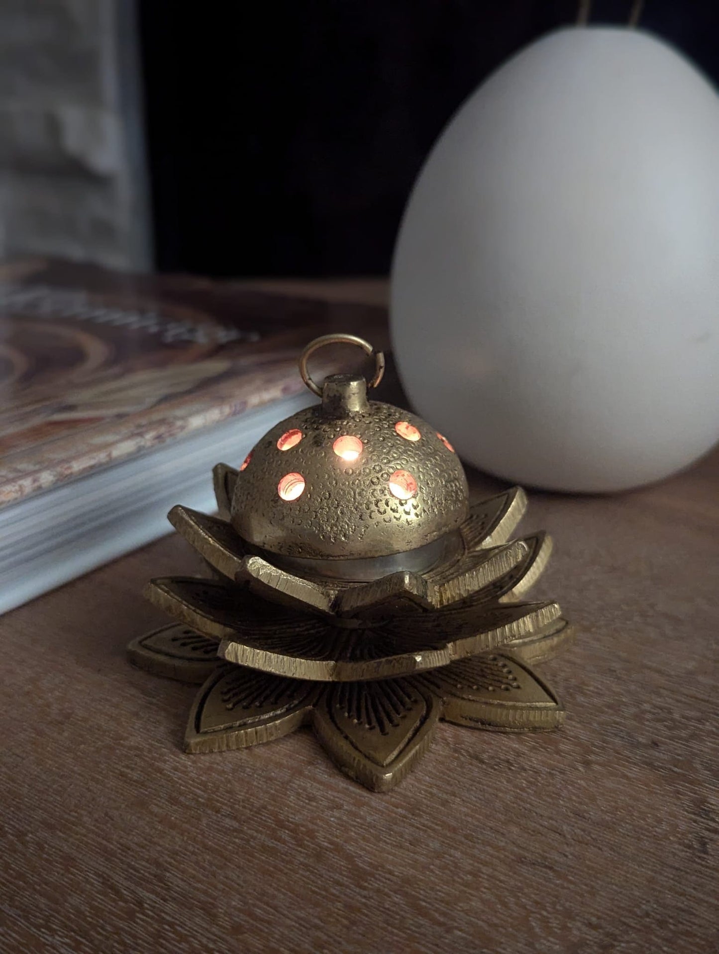 2.5" Serene Lotus Flower Incense Burner - Handcrafted Indian Brass
