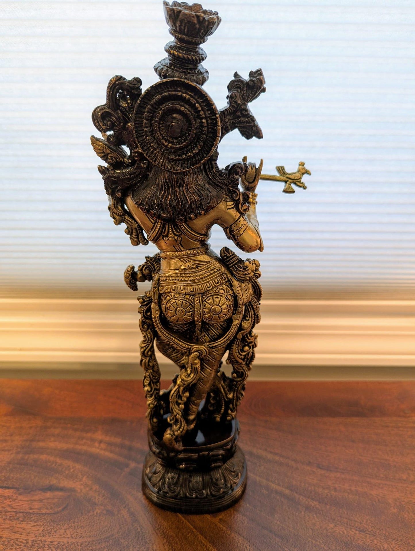 15" Handcrafted Krishna Idol – Intricately Designed Brass Statue | Divine Home Décor