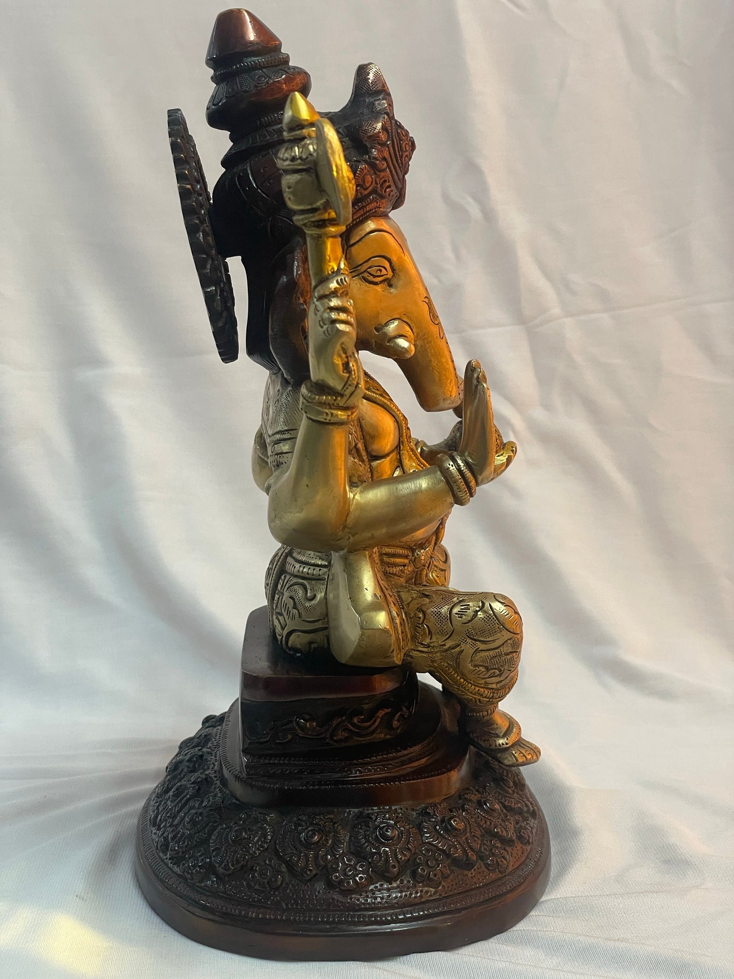 12" Auspicious Brass Ganesha Statue - Handcrafted in India