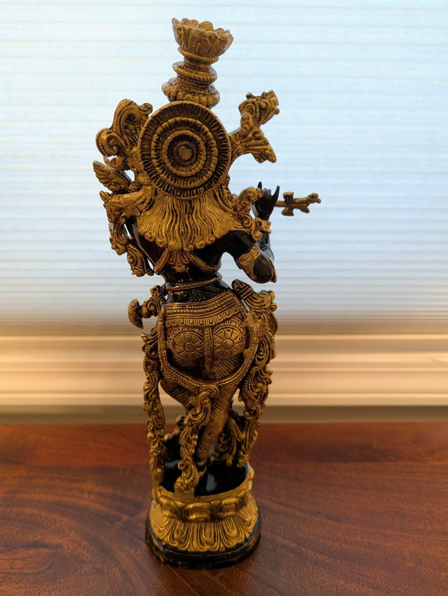 15" Handcrafted Krishna Idol – Intricately Designed Brass Statue | Divine Home Décor