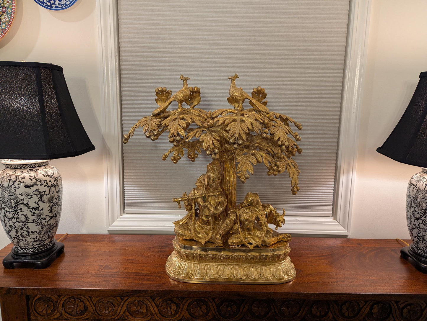 Handcrafted Brass Radha Krishna Statue – Symbol of Love & Devotion | Indian Vaastu Decor | Spiritual Collectible