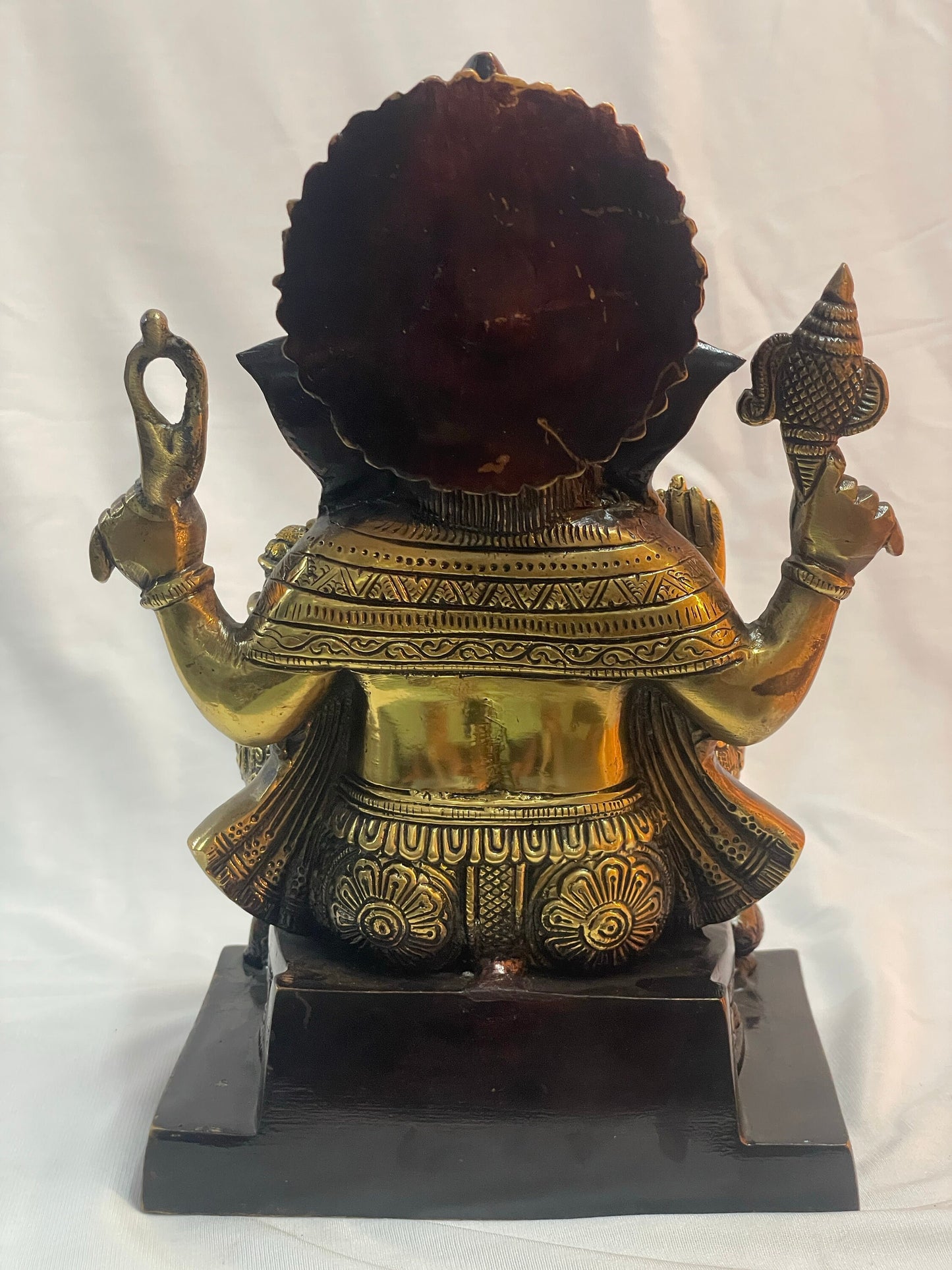 11" Auspicious Brass Ganesha Statue - Handcrafted in India