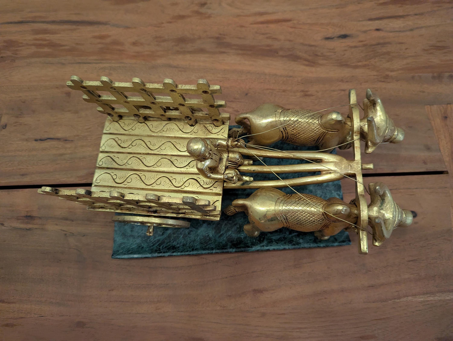 5" Handcrafted Brass Bullock Cart – Indian Traditional Miniature Décor