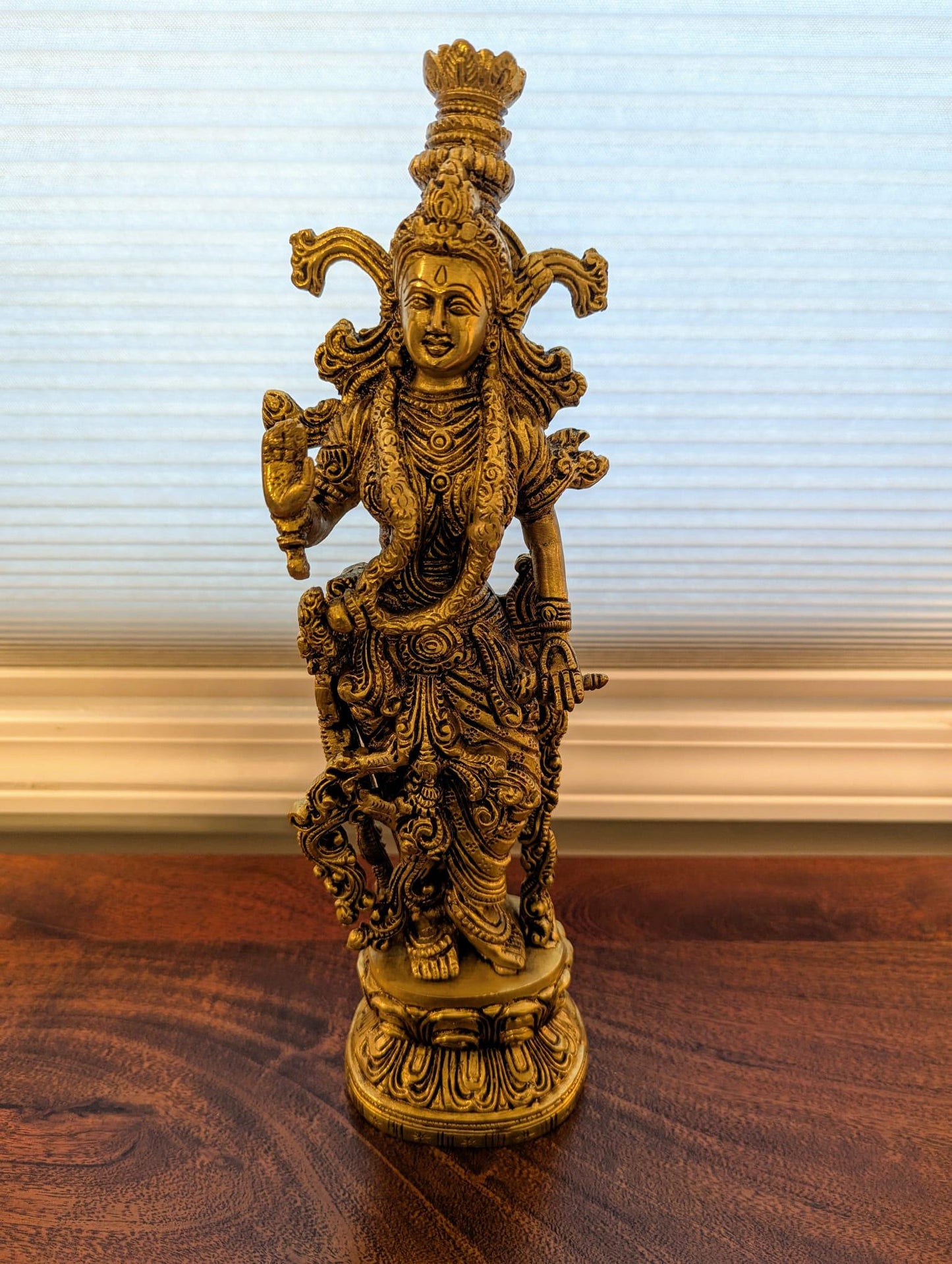 15" Handcrafted Radha Idol – Intricately Designed Brass Sculpture