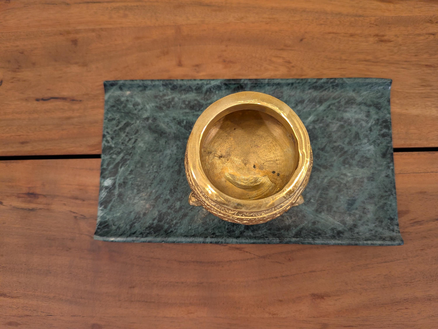 Handcrafted Brass Pooja Kalash – Traditional Indian Urn | Sacred Temple Bowl | Vaastu & Festive Decor - No Base and candle Included