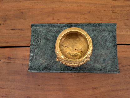 Handcrafted Brass Pooja Kalash – Traditional Indian Urn | Sacred Temple Bowl | Vaastu & Festive Decor - No Base and candle Included