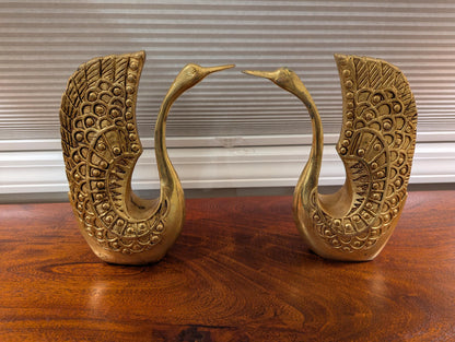 Handcrafted Brass Swan Pair – Symbol of Love & Prosperity | Indian Vaastu Decor | Elegant Home Accent