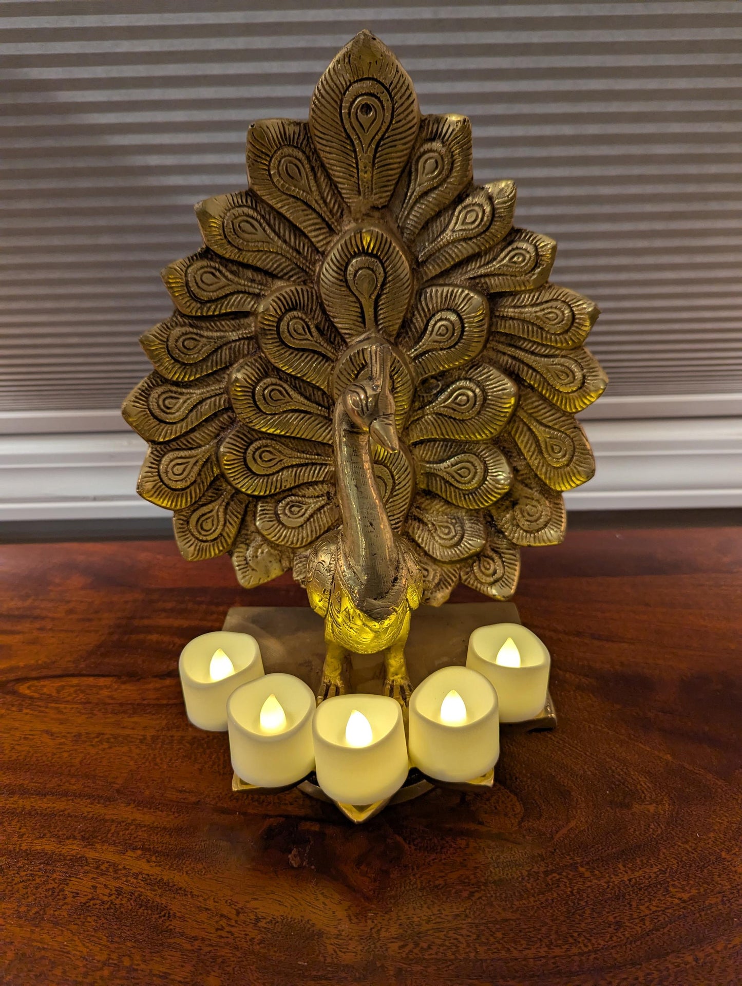 Handcrafted Brass Peacock Diya – Traditional Indian Decor | Ethnic Home Accent | Festival Gift - No Candle Included