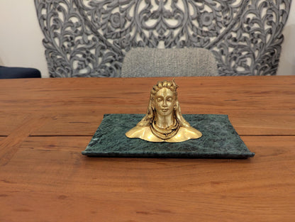 Handcrafted Brass Shiva Bust – Lord Mahadev Murti | Indian Spiritual Decor | Meditation & Pooja Idol - No Base Included