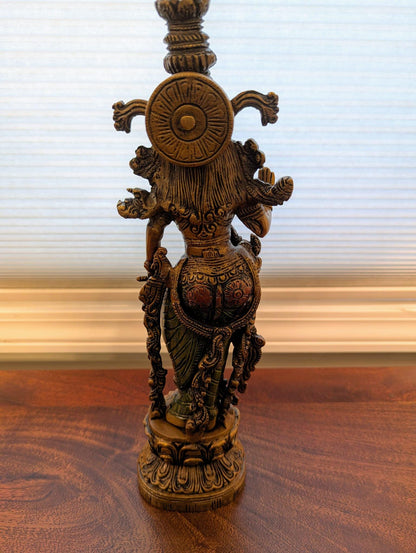 15" Handcrafted Radha Idol – Intricately Designed Brass Sculpture