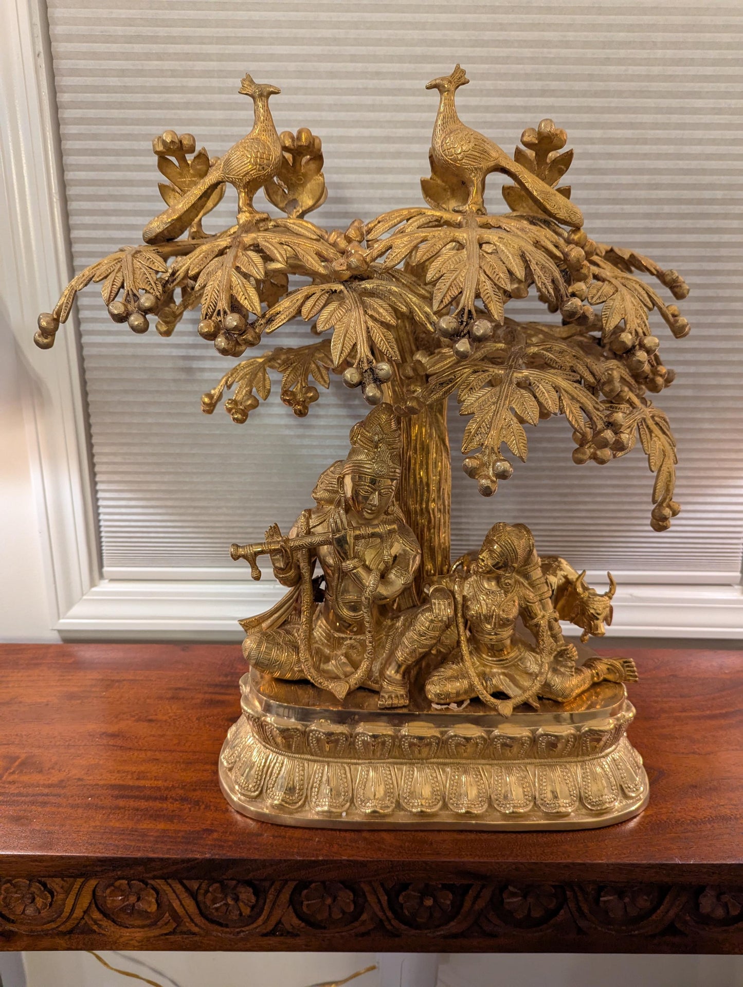 Handcrafted Brass Radha Krishna Statue – Symbol of Love & Devotion | Indian Vaastu Decor | Spiritual Collectible