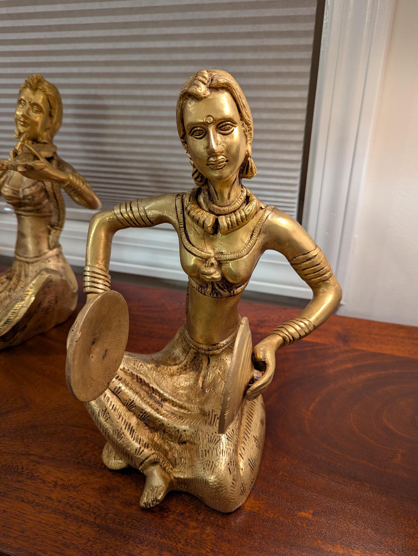 Handcrafted Brass Musician Figurines (Set of 4) – Traditional Indian Folk Art | Cultural Home Decor | Artistic Collectible