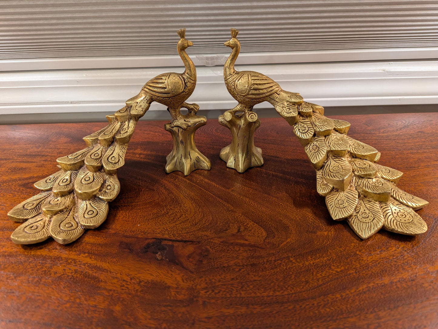 Handcrafted Brass Peacock Pair – Traditional Indian Home Decor | Symbol of Beauty & Prosperity