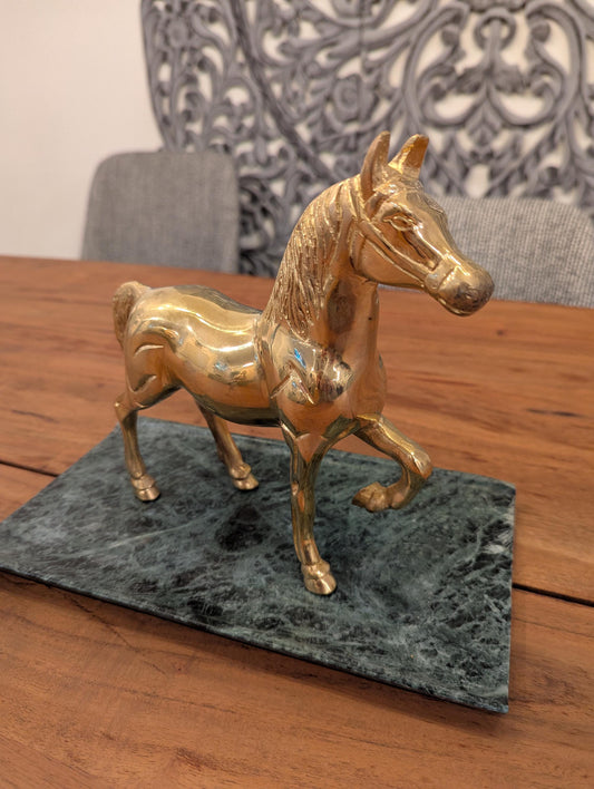 Handcrafted Brass Horse Statue – Symbol of Power & Prosperity | Indian Vaastu Decor | Royal Heritage Collectible- No Base Included