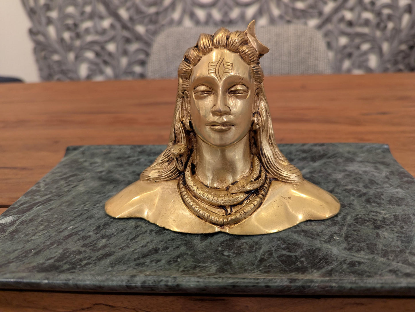 Handcrafted Brass Shiva Bust – Lord Mahadev Murti | Indian Spiritual Decor | Meditation & Pooja Idol - No Base Included