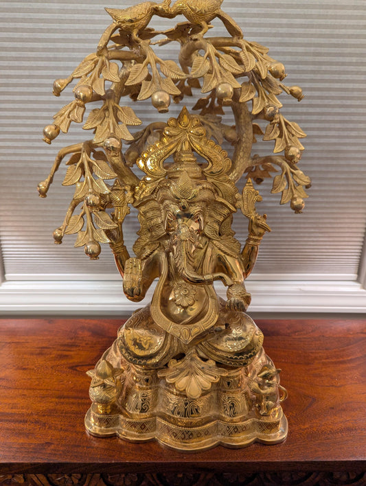 Handcrafted Brass Ganesha Statue – Lord of Wisdom & Prosperity | Indian Vaastu Decor | Auspicious Gift