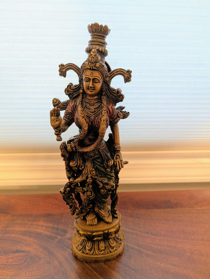 15" Handcrafted Radha Idol – Intricately Designed Brass Sculpture