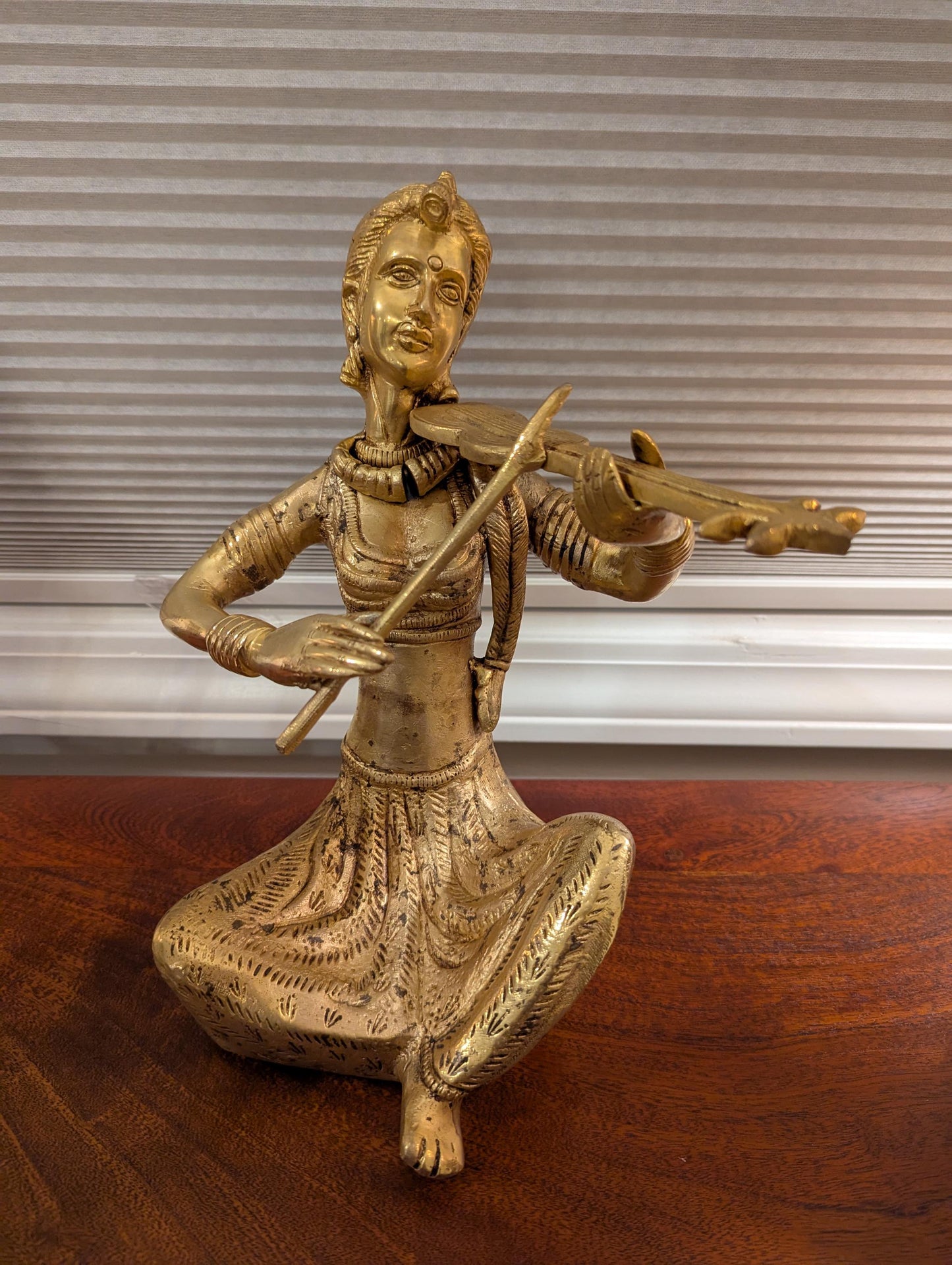 Handcrafted Brass Musician Figurines (Set of 4) – Traditional Indian Folk Art | Cultural Home Decor | Artistic Collectible