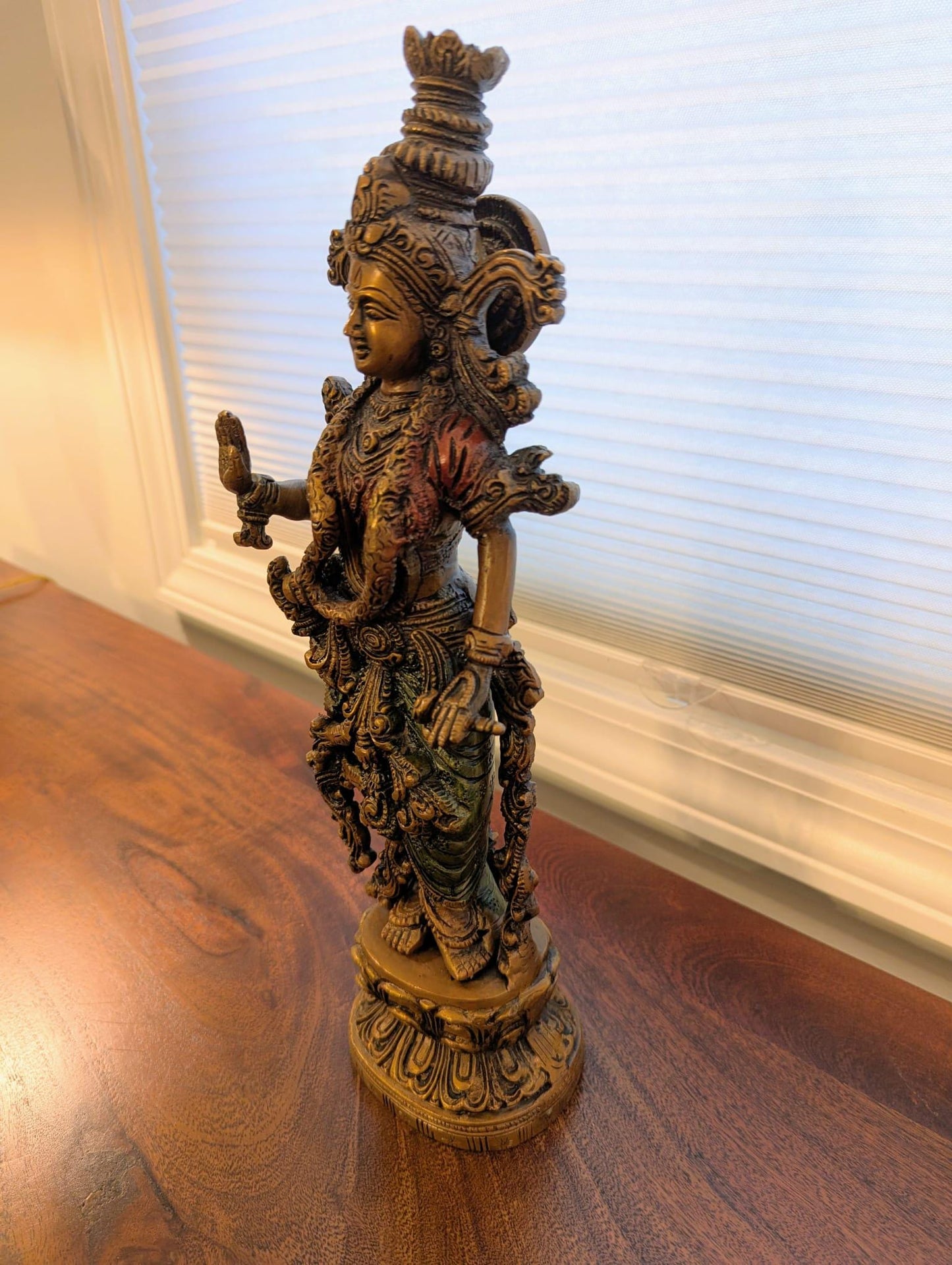 15" Handcrafted Radha Idol – Intricately Designed Brass Sculpture