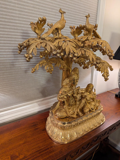 Handcrafted Brass Radha Krishna Statue – Symbol of Love & Devotion | Indian Vaastu Decor | Spiritual Collectible